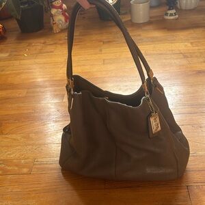 Coach Taupe Madison Phoebe Shoulder Bag